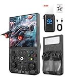 Toiular R36MAX Retro Handheld Game Console, 4.0-inch HD IPS Screen, 64GB Storage, 4000mAh Battery, 30+ Emulators, Protective Case Included, Black