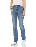 Amazon Essentials Women's Mid Rise Slim Straight Jean - Discontinued Colors, Medium Wash, 14 Short