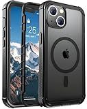jaroco Magnetic for iPhone 13 Case, [Compatible with MagSafe][Military Grade Drop Protection][Heavy Duty Protection][Non-Slip][Shockproof] 2-Layer Durable Bumper Phone Case 6.1''-Black