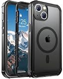 jaroco Magnetic for iPhone 13 Case, [Compatible with MagSafe][Military Grade Drop Protection][Heavy Duty Protection][Non-Slip][Shockproof] 2-Layer Durable Bumper Phone Case 6.1''-Black