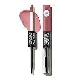Revlon Liquid Lipstick with Clear Lip Gloss, ColorStay Overtime Lipcolor, Stocking Stuffer for Women, 350 Bare Maximum, 0.07 fl oz
