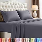 Utopia Bedding Queen Size Sheet Set – 4 Piece Bed Sheets, Soft and Breathable Microfiber, Includes 1 Fitted Sheet, 1 Flat Sheet and 2 Pillowcases – Oeko Tex (Grey)