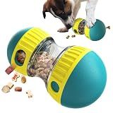 BSISUERM Dog Puzzle Toy Adjustable Treat Dispensing Ball Food Dispenser Tough Slow Feeder Puppy Enrichment Training Toy Pet Interactive Chase Toys for Small Medium Large Dogs to Keep Them Busy, Green