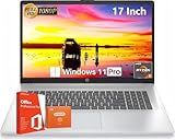 HP 17 inch Laptop, Office Pro Lifetime License, 17.3" Full HD IPS Display, AMD Ryzen 5 7430U, AMD Radeon Graphics, 32 GB RAM, 1 TB SSD, Wi-Fi 6, Copilot AI, Webcam, Windows 11 Pro, w/Accessories
