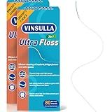 VINSULLA Dental Floss for Braces, Bridges & Implants, 3-in-1 Floss Threader, Spongy & Regular Floss, PFAS & PTFE-Free, 160 Pre-Cut Strands (2 Pack)