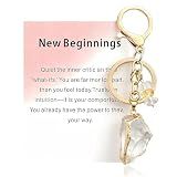 Eyowaii Natural Healing Crystal Keychain Inspirational Gift for New Beginnings Farewell Meaningful Gifts for Friend Coworker Healing Stones Key Chain Anxiety Relief Keychain for Women