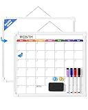 VITEVER Calendar Whiteboard for Wall, Double-Sided Dry Erase Board, Hanging Monthly Planning Board, Small White Board for Memo, to Do List, Home, Kitchen, Office Accessories