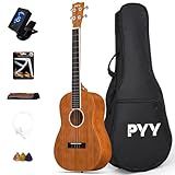 PYY Baritone Ukulele 30 Inch Mahogany Wood Ukuleles Music Instrument Kit with Digital Tuner, Strap, Gig Bag, 3 Picks, Extra Strings, Capo, for Beginners Starter and Adults