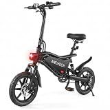 ANCHEER Electric Bike for Adults, 20MPH Electric Bikes, 14" Foldable Electric Bicycle, 48V 7.8Ah Folding Ebike, 20-50 Miles E Bike, LCD Display, Dual Suspension, UL2849 Compliant