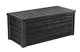 Keter Westwood 150 Gallon Resin Large Outdoor Storage Box for Patio Furniture, Outdoor Cushions, Garden Tools and Pool Floats, Dark Grey