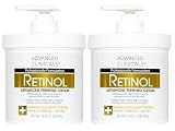 Advanced Clinicals Retinol Body Lotion & Face Moisturizer | Visible Anti Aging Skin Care Retinol Body Cream For Women & Men Targets Look Of Fine Lines, Wrinkles & Crepe Looking Dry Skin, 16OZ, 2-Pack