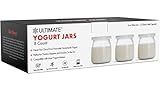 Ultimate Yogurt Jars - Make More Delicious Yogurt! 8 Count Small Glass Yogurt Cups With Lids - 100% BPA Free, Airtight & Dishwasher Safe! Perfect Containers for Yoghurt, Oatmeal, Pudding, or Jello
