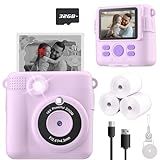 ESOXOFFORE Instant Print Camera for Kids, Christmas Birthday Gifts for Girls Boys Age 3-12,Kids Digital Cameras for Toddler, Portable Toy for 3 4 5 6 7 8 9 10 Year Old Girl with 32GB SD Card-Purple