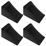 CertBuy 4 Pack Wheel Chock for Trailers, RV Wheel Chocks Heavy Duty, Black Rubber Wheel Chocks, Trailer Wheel Chocks for Car, Travel Trailers, RV, Truck, and ATV, 6.3"×4"×4"