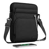 MoKo 13-14 Inch 360° Protective Laptop Sleeve Bag, Fits Mac Neo 13/Air 13/13.3/13.6 Inch, Mac Pro 13/14 Inch, Surface Pro 9/8/10/11 13", Multi Pockets with Shoulder and Headphone Port, Black