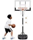 Seray Basketball Hoop Outdoor [Patented 6s Safe-Adjust] 3.2-7.2FT, Indoor/Poolside/Mini Basketball Hoop for Teens/Youth/Adult in Backyard/Driveway,Shatterproof Backboard and Enlarged Base