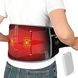 Comfytemp Cordless Heating Pad with Massager for Back, Fathers Day Dad Gifts for Men, FSA Eligible HSA Portable Lower Back Massager Rechargeable Wireless Electric, Women Mom Seniors 3 Heat 30mins Off