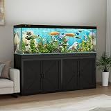 VOWNER 125-150 Gallon Fish Tank Stand with Power Outlet, Heavy Duty Aquarium Stand with Cabinet Storage for Fish Tank Filters and Accessories, 72.9" L*18.9" W Tabletop, 2200 LBS Capacity, Black