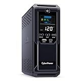 CyberPower CP1500AVRLCD3 Intelligent LCD UPS System, 1500VA/900W, 12 Outlets, 2 USB Ports, AVR, Mini Tower, Black