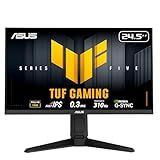 ASUS TUF Gaming Series 5 24.5” 1080P Gaming Monitor (VG259QMRL5A) - Full HD, Fast-IPS Panel, 310Hz, 0.3ms, DisplayHDR400, 99% sRGB, Height Adjustable, DisplayWidget, Gaming AI, 3 yr Warranty