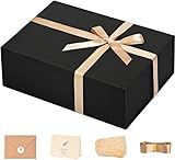 LIFELUM Gift Box 13.5''x10''x4'' Large Black Gifts Boxes with Magnetic Lids Luxury Gift Box for Groomsman Proposal Gifts Contains Card, Ribbon, Filler Birthday Gift Packing