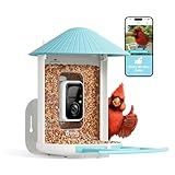 NETVUE by Birdfy Smart Bird Feeder with AI Camera, Auto Capture Videos & Live Steam, Wireless Wildbird Watching, Outdoor Backyard Birder(AI by Subscription) Blue