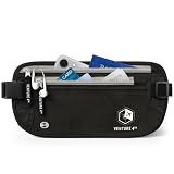 VENTURE 4TH Travel Money Belt, RFID Blocking Passport Holder - Black