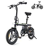 isinwheel U1 Electric Bike for Adult 750W Peak Motor, 20 mph Folding Ebike, 14" Adults Electric Bicycles with Smart Uphill, 280.8Wh Battery, 25 Miles PAS Range, Mini E Bikes for Adults and Teens