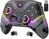 EasySMX X15 PC Controller - Enhanced Wireless Bluetooth Controller with Hall Joysticks/Hall Triggers/RGB Lighting - No Stick Drift, No Dead Zone - Work for Windows PC, Android, Steam and Switch
