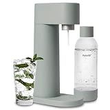 Mysoda Woody Sparkling Water Maker - Soda Streaming Machine Silent Carbonated Water Machine Robust Long-Lasting Aluminium Soda Maker 1L Water Bottle Without CO2 Cylinder - Sage Green Soda Machine