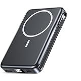 Magnetic Portable Charger, 10000mAh Power Bank, 5 in 1 Portable Charger with Built in Cable, 20W Fast Charging for Magsafe Battery Pack Compatible with iPhone 17/16/15/14/13/12 Pro/Pro Max-Black