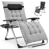 NEWBULIG Zero Gravity Chair, Folding Patio Recliner with Cup Holder Trays
