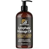 Ylang Ylang + Ginger Lymphatic Drainage Massage Oil – with Collagen & Stem Cells for Circulation, Detox & Cellulite Removal – Body Oil for Muscle Relief, Skin Firming & Relaxation – 8oz by M3