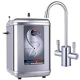 Ready Hot 41-RH-200-F560-CH Instant Hot Water Dispenser System, 2.5 Quarts, Manual Dial Dual Lever Hot and Cold Water Faucet Polished Chrome