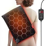 InVarme Far Infrared Heating Pad: Max 3X Deeper Relief for Back Neck Shoulders Pain & Period Cramps – Dual Graphene 3S Fast Heat – Soft Warm Plush Fabric for Women with 4H Auto Off– 12" x 24"