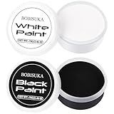 BOBISUKA Halloween Black and White Face Body Paint Oil Based Face Painting Kit for Adult Non Toxic Large Capacity Facepaint for Cosplay Clown Skeleton Vampire Special Effects Makeup