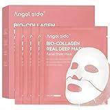 Angel Side Collagen Face Mask Skincare, Hydrating & Firming Hydrogel Face Masks, Elasticity Boosting Collagen Mask for All Skin Types, Skin Care Essentials 34g x 4 Sheets