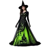 Witch Costume Women Treehouse Thorns Printed Halloween Costumes Gothic Sexy