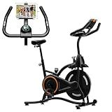 HOELLL Exercise Bike with Exclusive Heart Rate Sensor and APP Sync, Stationary Bikes for Home with Continuously Variable Resistance, Compact Indoor Cycling Bike with Tablet Mount