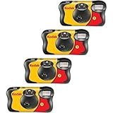 Kodak Fun Saver 35mm One-Time-Use Disposable Camera with Flash, 27 Exposures, 4-Pack