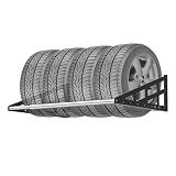 Foozet Tire Rack Wall Mount,Heavy Duty Adjustable 31"-56" Tire Storage Rack, Wheel Racks for Garage with Telescopic Rods, Hanging Garage
