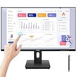 FYHXele 27 Inch Touchscreen Monitor, IPS FHD 1080P Touch PC Display, 75Hz, LED Backlit Multi-Touch Monitor, VESA, HDMI & VGA & USB Computer Touch Screen for Gaming, Business, Warehouse, Bar, Gym