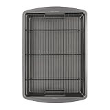 GoodCook Nonstick Carbon Steel Baking Pan & Raised Wire Rack, 15x10.5-Inch