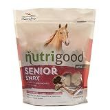 NutriGood Senior Snax Horse Treats - Apple Flavor Baked Easy-Chew Equine Snack with Glucosamine, Omega-3 & Biotin for Joint, Hoof & Coat Support (Senior Horses) – 2 lb Bag