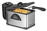 Elite Gourmet EDF2100 Electric Immersion Deep Fryer Removable Basket Adjustable Temperature, Lid with Viewing Window and Odor Free Filter, 2 Quart / 8.2 cup