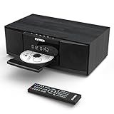 Vintage Bluetooth Stereo System for Home, THINKYA 36W RMS Micro HiFi Systems CD Player Dual 3” Bass with Bluetooth Audio Streaming, FM Radio, USB Port, Aux-in, Remote Control(NO Clock & Alarm)
