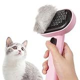 Aumuca Cat Brushes for Indoor Cats, Dog Hair Brush for Shedding, Cat Brush for Long or Short Haired Cats, Cat Grooming Deshedding Brush for Dog Kitten Horse Massage Removes Loose Fur, Pink