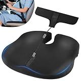 Car Seat Cushion for Pregnant Drivers and Passengers, NHTSA Recommended Prevent The Abdomen from Stress with Strap Adjuster, Memory Foam Seat Cushion for Tailbone Pain Relief, Sciatica & Back Support