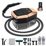 2500W Handheld Steam Cleaner, 15s Fast Heating Steam Cleaning, 1800ML Large Capacity Tank, Portable Steam Cleaner for Upholstery, Grout, Window, Grime, Grease, Bed Bugs, Car(BLACK)