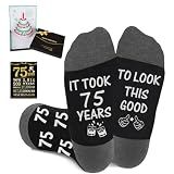 Juesly Men's Funny Socks 75th Birthday Gift for Dad, Husband or Grandpa